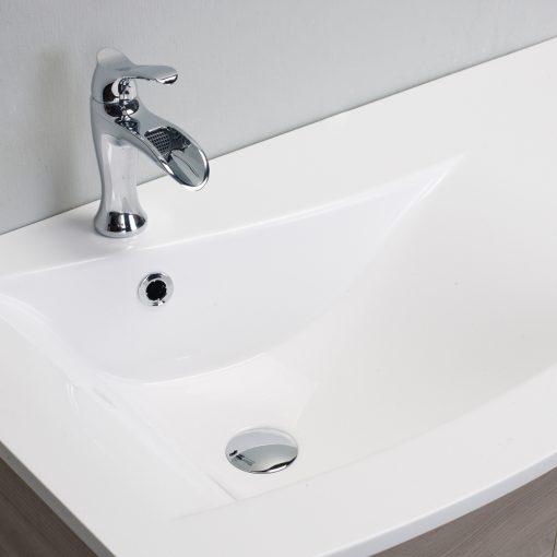 Eviva Romina® 42″ Medium Grey Oak Modern Bathroom Vanity with White Porcelain White Top Vanity Eviva 