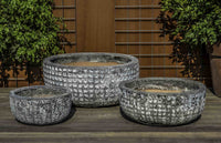 Thumbnail for Campania International Escada Planter - (S/3) Urn/Planter Campania International Fossil Grey Low 