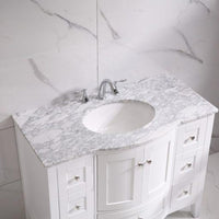 Thumbnail for Eviva Stanton 42″ White Transitional Bathroom Vanity w/ White Carrara Top Bathroom Vanity Eviva 