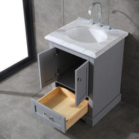 Thumbnail for Eviva Houston 24″ Bathroom Vanity w/ Double Ogee Edge White Carrara Top Vanity Eviva 