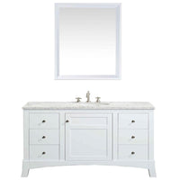 Thumbnail for Eviva New York 42″ Bathroom Vanity w/ White Carrara Top Vanity Eviva White 
