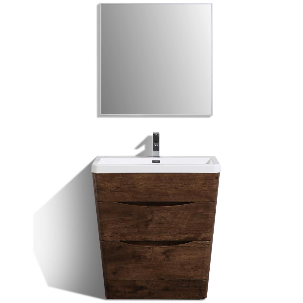 Eviva Victoria 32″ Modern Bathroom Vanity with White Integrated Acrylic Sink Vanity Eviva Rosewood 
