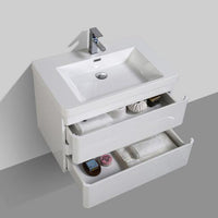 Thumbnail for Eviva Glazzy 30″ Wall Mount Modern Bathroom Vanity w/ White Integrated Top Vanity Eviva 