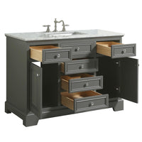 Thumbnail for Eviva Monroe 48″ Transitional Bathroom Vanity w/ White Carrara Top Vanity Eviva 