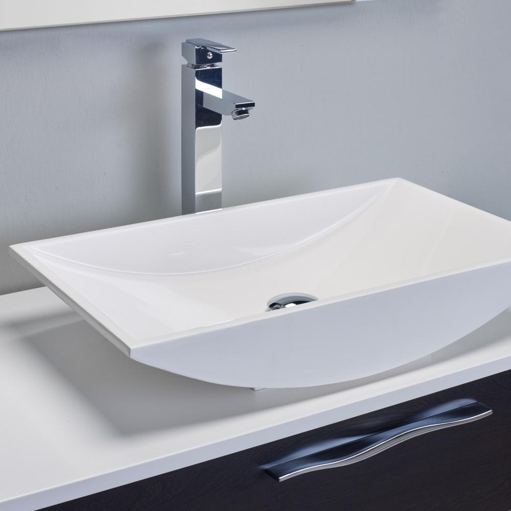 Eviva Zenvi® 39″ Wenge (Dark Brown) Modern Bathroom Vanity Set with Overmount White Acrylic Sink Bathroom Vanity Eviva 