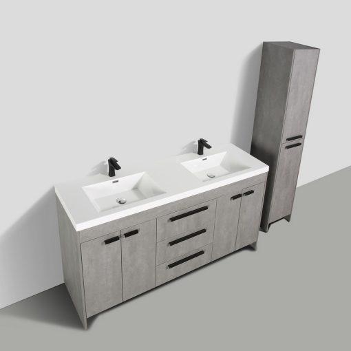 Eviva Lugano 72″ Modern Double Sink Bathroom Vanity w/ White Integrated Top Vanity Eviva 