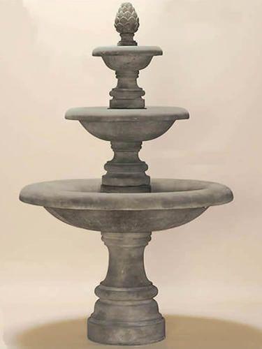 Newcastle Three Tier Cast Stone Outdoor Fountain Short Fountain Tuscan 