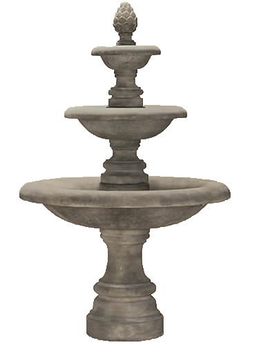 Newcastle Three Tier Cast Stone Outdoor Fountain Short Fountain Tuscan 