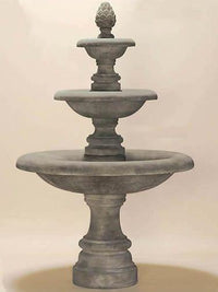 Thumbnail for Newcastle Three Tier Cast Stone Outdoor Fountain Short Fountain Tuscan 