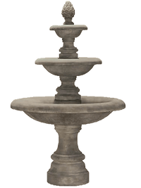 Thumbnail for Newcastle Three Tier Cast Stone Outdoor Fountain Short Fountain Tuscan 