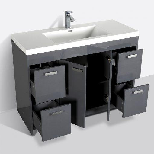 Eviva Lugano 48″ Modern Bathroom Vanity w/ White Integrated Top Vanity Eviva 