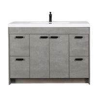 Thumbnail for Eviva Lugano 48″ Modern Bathroom Vanity w/ White Integrated Top Vanity Eviva Cement Gray 