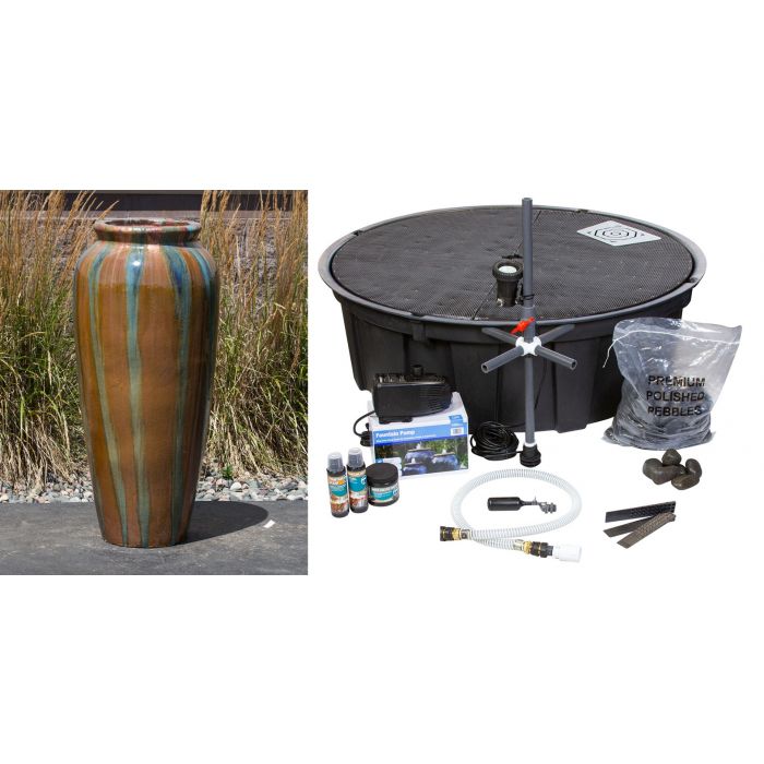 Oil Jar FNT50034 Ceramic Vase Complete Fountain Kit Vase Fountain Blue Thumb 