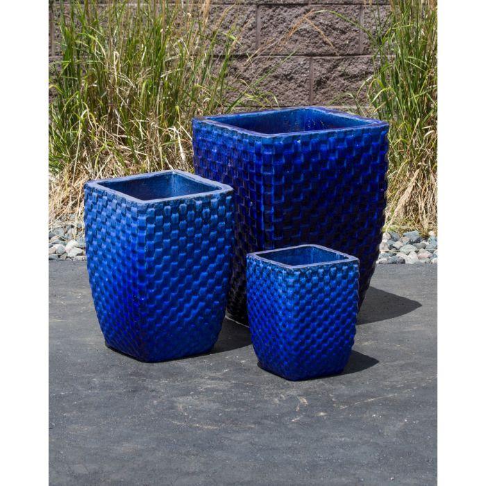 Luna FNT50050 Ceramic Triple Vase Complete Fountain Kit Vase Fountain Blue Thumb 