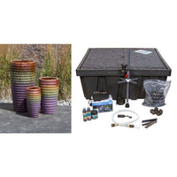 Thumbnail for Genova FNT50109 Ceramic Triple Vase Complete Fountain Kit Vase Fountain Blue Thumb 