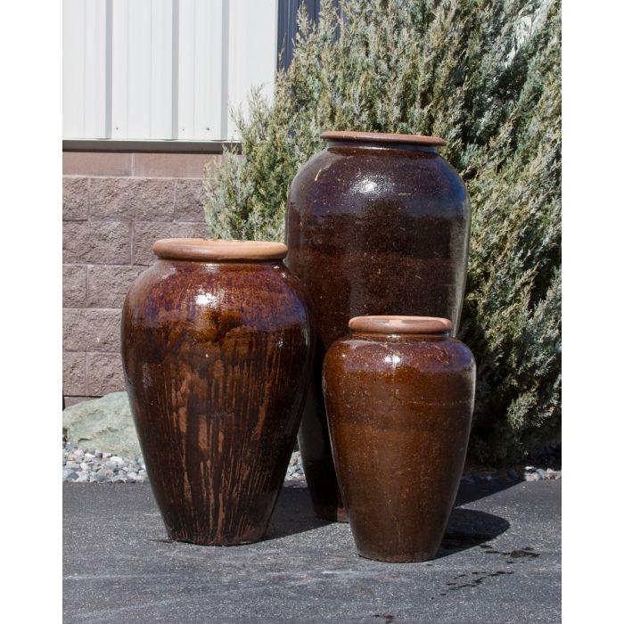 Tuscany FNT50245 Ceramic Triple Vase Complete Fountain Kit Vase Fountain Blue Thumb 