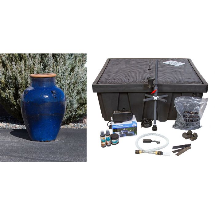 Amphora FNT50268 Ceramic Vase Complete Fountain Kit Vase Fountain Blue Thumb 