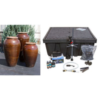 Thumbnail for Tuscany FNT50292 Ceramic Triple Vase Complete Fountain Kit Vase Fountain Blue Thumb 