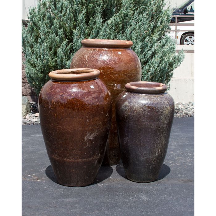 Tuscany FNT50309 Ceramic Triple Vase Complete Fountain Kit Vase Fountain Blue Thumb 