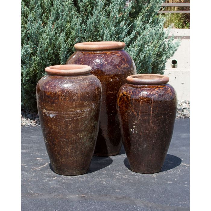 Tuscany FNT50311 Ceramic Triple Vase Complete Fountain Kit Vase Fountain Blue Thumb 