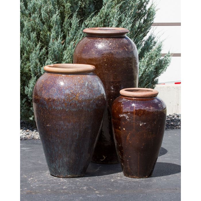 Tuscany FNT50328 Ceramic Triple Vase Complete Fountain Kit Vase Fountain Blue Thumb 