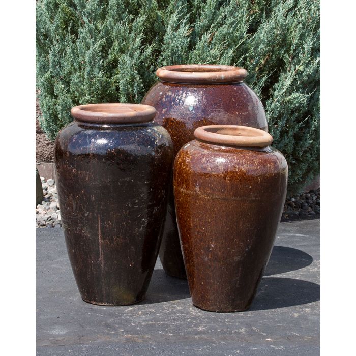 Tuscany FNT50330 Ceramic Triple Vase Complete Fountain Kit Vase Fountain Blue Thumb 