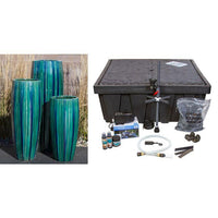 Thumbnail for Tivoli FNT50347 Ceramic Triple Vase Complete Fountain Kit Vase Fountain Blue Thumb 