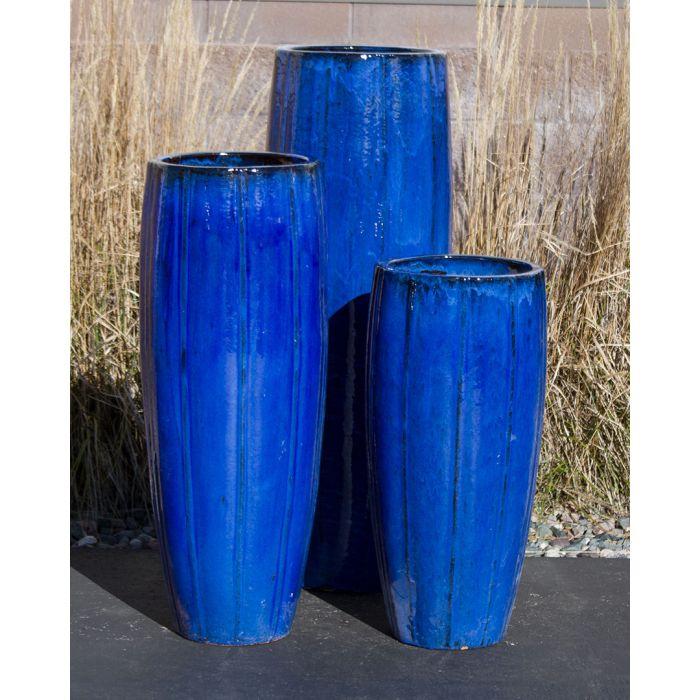 Luna FNT50348 Ceramic Triple Vase Complete Fountain Kit Vase Fountain Blue Thumb 