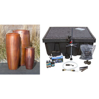 Thumbnail for Tivoli FNT50355 Ceramic Triple Vase Complete Fountain Kit Vase Fountain Blue Thumb 