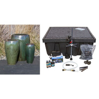 Thumbnail for Tivoli FNT50359 Ceramic Triple Vase Complete Fountain Kit Vase Fountain Blue Thumb 