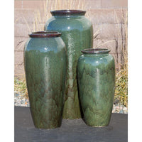 Thumbnail for Oil Jar FNT50362 Ceramic Triple Vase Complete Fountain Kit Vase Fountain Blue Thumb 