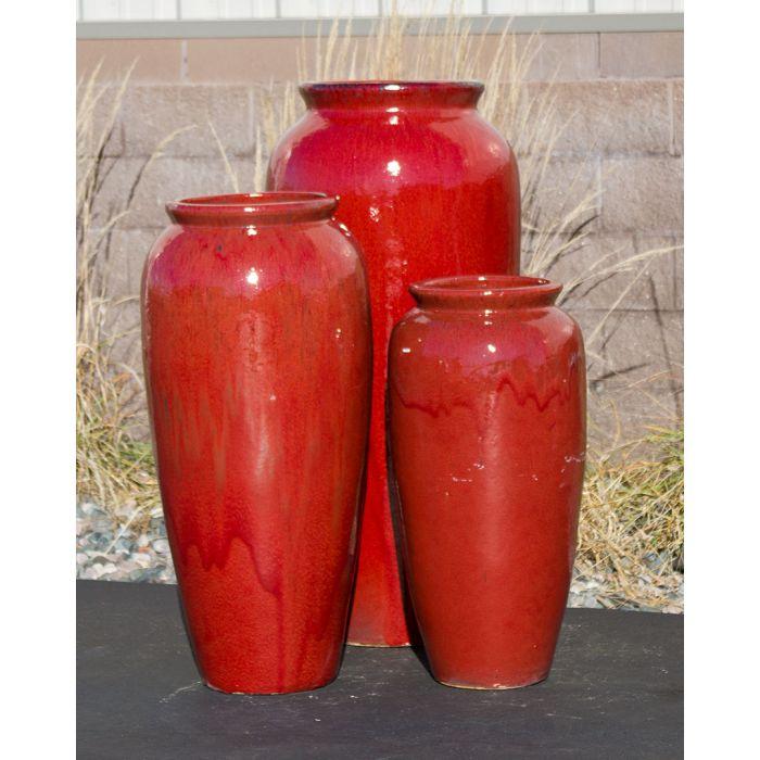 Oil Jar FNT50363 Ceramic Triple Vase Complete Fountain Kit Vase Fountain Blue Thumb 