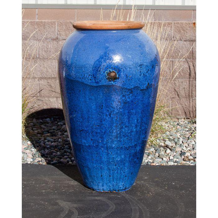 Tuscany FNT50384 Ceramic Triple Vase Complete Fountain Kit Vase Fountain Blue Thumb 