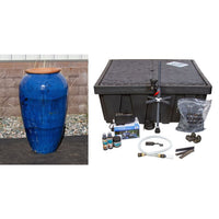 Thumbnail for Tuscany FNT50400 Ceramic Triple Vase Complete Fountain Kit Vase Fountain Blue Thumb 