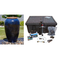 Thumbnail for Tuscany FNT50482 Ceramic Triple Vase Complete Fountain Kit Vase Fountain Blue Thumb 