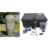 Thumbnail for Tuscany FNT50493 Ceramic Triple Vase Complete Fountain Kit Vase Fountain Blue Thumb 
