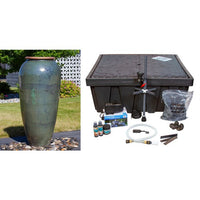 Thumbnail for Tuscany FNT50494 Ceramic Triple Vase Complete Fountain Kit Vase Fountain Blue Thumb 