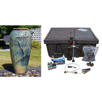 Thumbnail for Tuscany FNT50495 Ceramic Triple Vase Complete Fountain Kit Vase Fountain Blue Thumb 