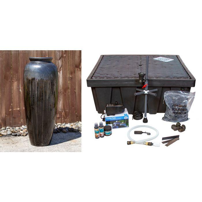Oil Jar FNT50500 Ceramic Vase Complete Fountain Kit Vase Fountain Blue Thumb 