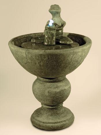 Zen Frog Fountain, Tall Fountain Fiore Stone 
