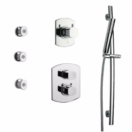 Latoscana Novello Thermostatic Valve Shower System Option 6 In Chrome bathtub and showerhead faucet systems Latoscana 