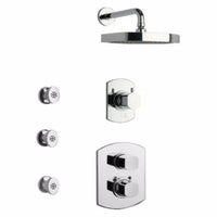 Thumbnail for Latoscana Novello Thermostatic Valve Shower System Option 5 In Brushed Nickel bathtub and showerhead faucet systems Latoscana 