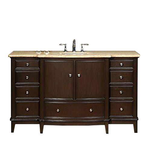 Silkroad 60" Transitional Single Sink Bathroom Vanity Vanity Silkroad Exclusive 