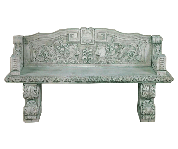 Green Man Outdoor Cast Stone Garden Bench Benches Tuscan 