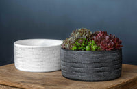 Thumbnail for Campania International Linen Weave Bowl - Black and White Mix - S/4 Urn/Planter Campania International 