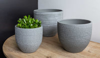 Thumbnail for Campania International Scalloped Tall Round Planter - S/3 Urn/Planter Campania International Grey 