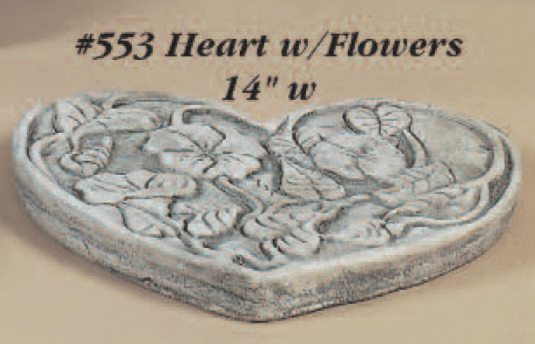 Heart with Flowers Cast Stone Outdoor Asian Collection Statues Collection Tuscan 