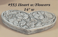 Thumbnail for Heart with Flowers Cast Stone Outdoor Asian Collection Statues Collection Tuscan 