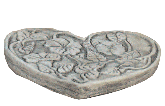 Heart with Flowers Cast Stone Outdoor Asian Collection Statues Collection Tuscan 