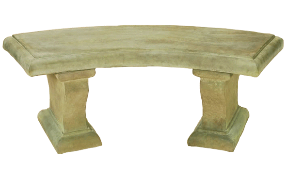 Sienna Outdoor Cast Stone Garden Bench Curved Benches Tuscan 